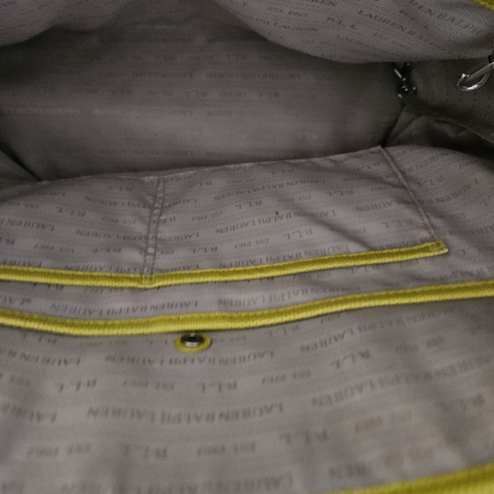 LAUREN RALPH LAUREN Tote Bag Leather Lemon Hand Bag - Picture 5 of 6